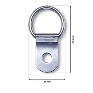 Attache en D à 1 trou - finition nickel