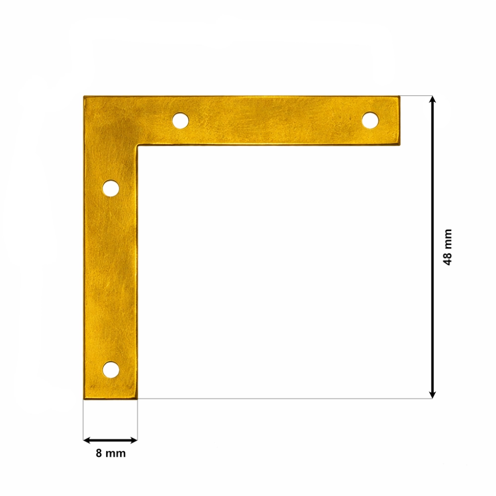 Equerre plate en acier/fer finition laiton Alfamacchine
