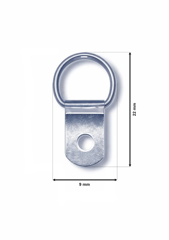 Attache en D à 1 trou - finition nickel Alfamacchine