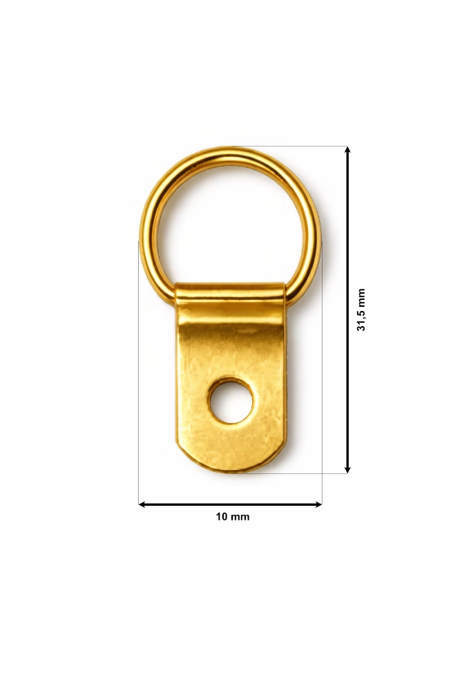 Attache en D à 1 trou - finition laiton